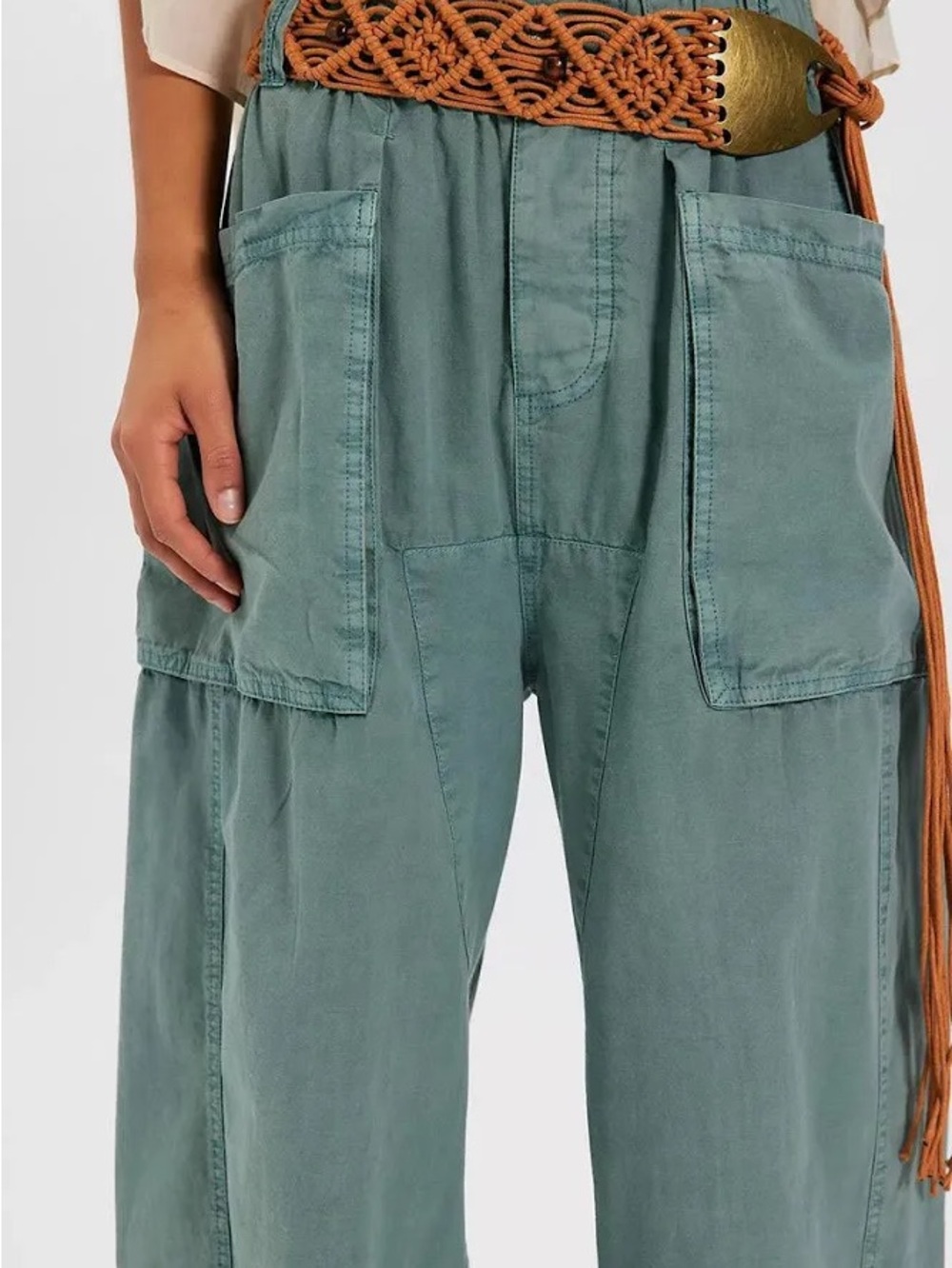 Free People Costa Straight Harem Pants/Stormy Sea - Picture 2 of 4